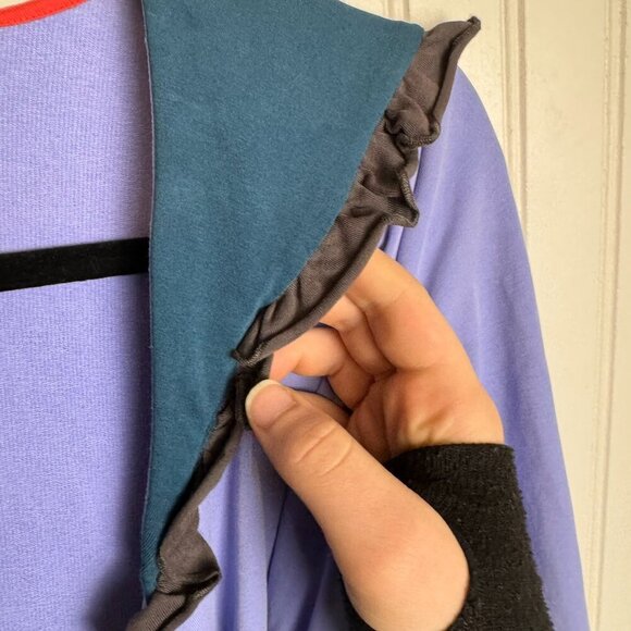 Matilda Jane Jacket Size Medium Lilac, Teal, Ruffled, Hooded, Tie Front C23 - Picture 6 of 10